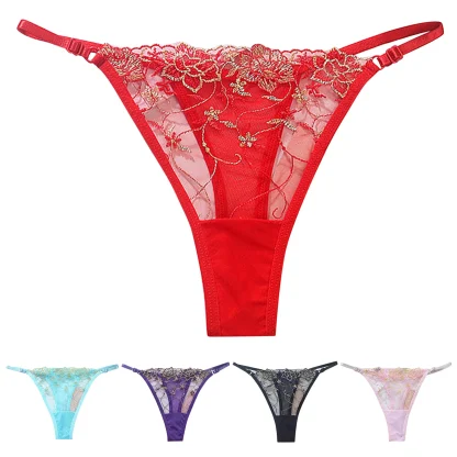 See-through Floral Thongs - Image 6
